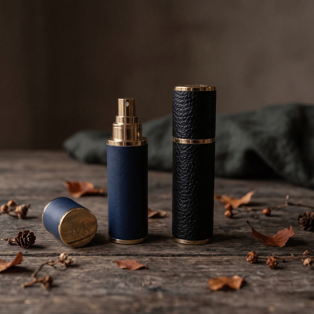 Écrin en cuir 10ml noir bleu - Maison Matheis
