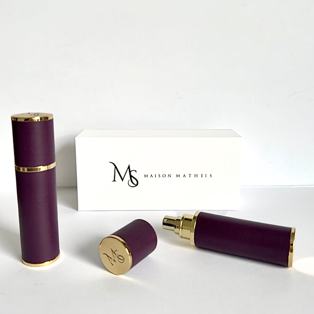 Échantillon Décant Parfum de niche - Oman Luxury Caden - Eau de Parfum - Coffret écrin cuir 10ml - Édition limitée Violet - Format voyage - Maison Matheis
