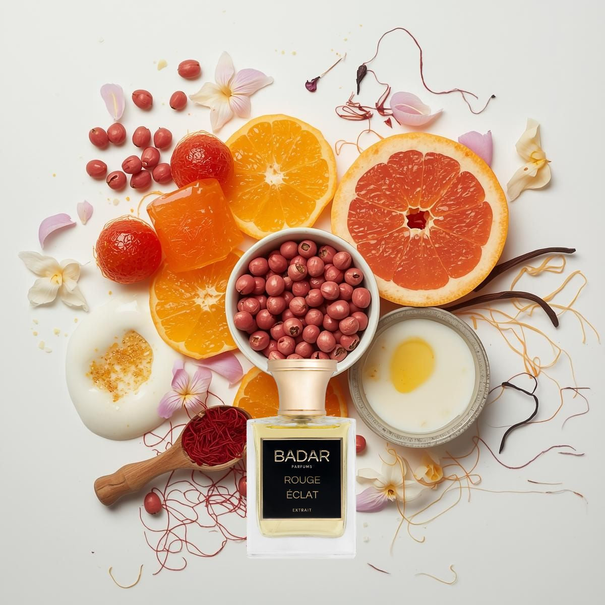 Notes olfactives Badar Rouge Eclat - Extrait de Parfum Maison Matheis